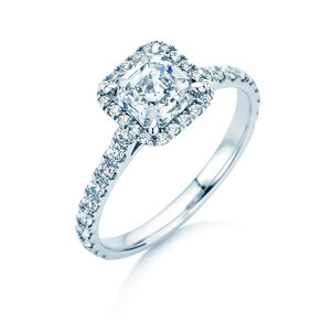 Engagement ring Pure Life in 9K white gold with lab-grown diamonds 0.61ct E/VS