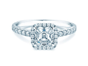 Engagement ring Pure Life in 9K white gold with lab-grown diamonds 0.61ct E/VS