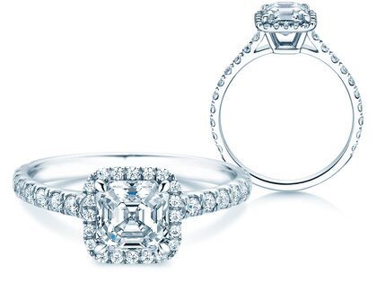 Engagement ring Pure Life in 9K white gold with lab-grown diamonds 0.61ct E/VS