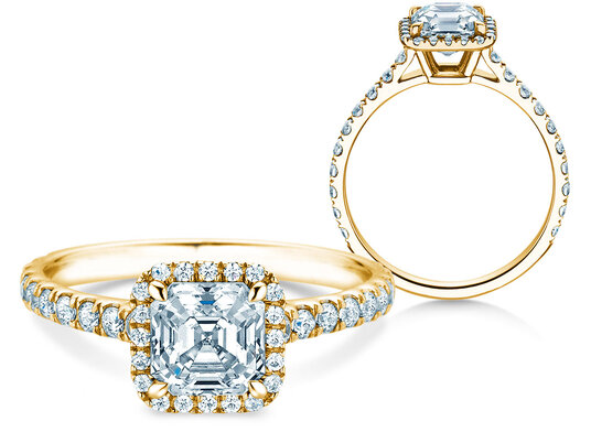 Engagement ring Pure Life in 9K yellow gold with lab-grown diamonds 0.61ct E/VS