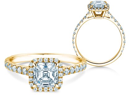 Engagement ring Pure Life in 9K yellow gold with lab-grown diamonds 0.61ct E/VS