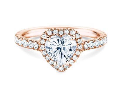 Engagement ring Pure Love in 14K rosé gold with diamonds 0.65ct G/SI