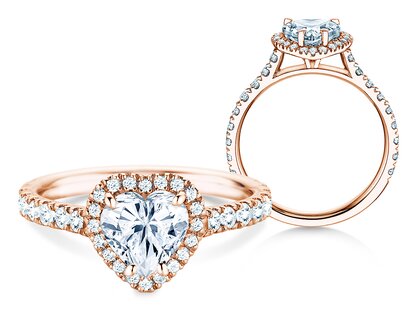 Engagement ring Pure Love in 14K rosé gold with diamonds 0.65ct G/SI