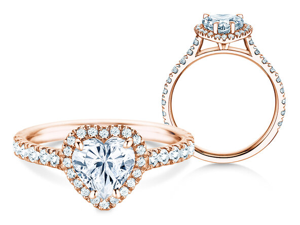 Engagement ring Pure Love in 14K rosé gold with diamonds 0.65ct G/SI