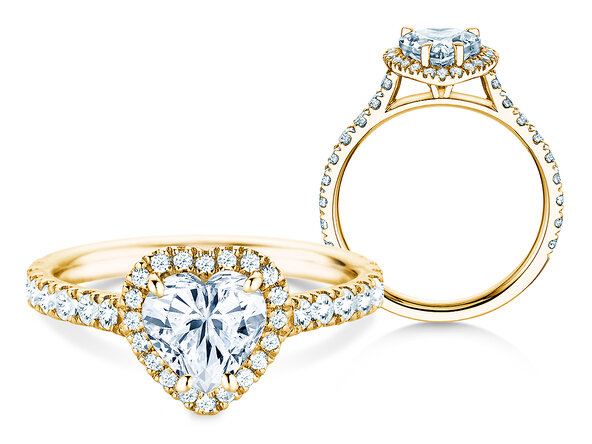 Engagement ring Pure Love in 9K yellow gold with lab-grown diamonds 0.65ct E/VS