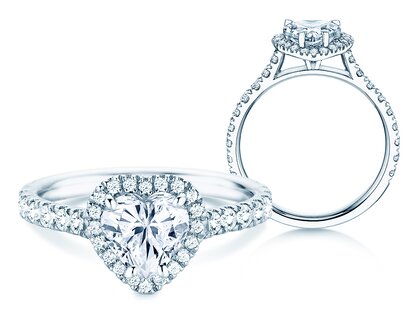 Engagement ring Pure Love in 14K white gold with lab-grown diamonds 0.65ct E/VS