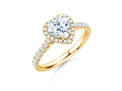 Engagement ring Pure Love in 9K yellow gold with lab-grown diamonds 0.65ct E/VS