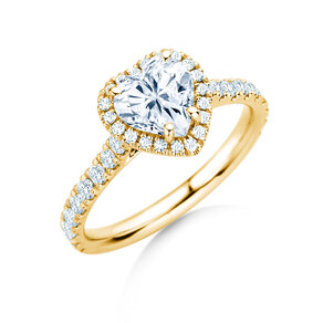 Engagement ring Pure Love in 9K yellow gold with lab-grown diamonds 0.65ct E/VS