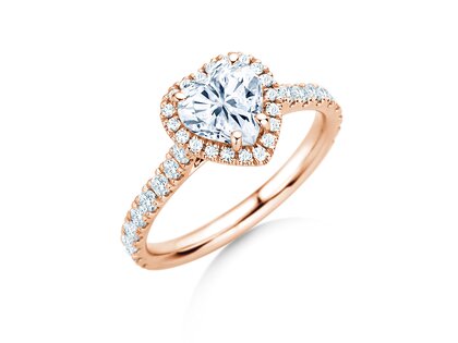 Engagement ring Pure Love in 14K rosé gold with diamonds 0.65ct G/SI