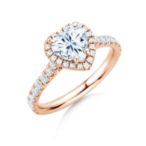 Engagement ring Pure Love in 14K rosé gold with diamonds 0.65ct G/SI