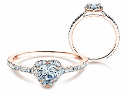 Engagement ring Pure Love in 18K rosé gold with diamonds 0.93ct