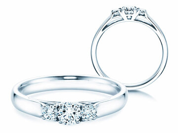 Engagement ring 3 Stones in white gold