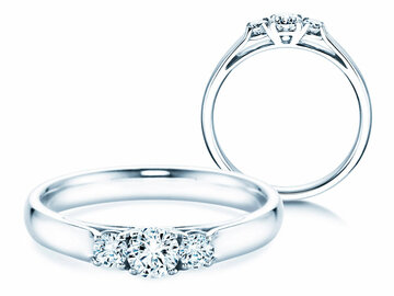 Engagement ring 3 Stones in platinum
