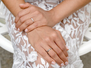 Engagement ring 5 Diamonds in platinum
