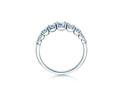 Engagement ring 9 Diamonds in 9K white gold with diamonds 1.00ct G/SI