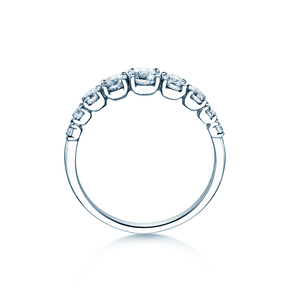Engagement ring 9 Diamonds in 9K white gold with diamonds 1.00ct G/SI