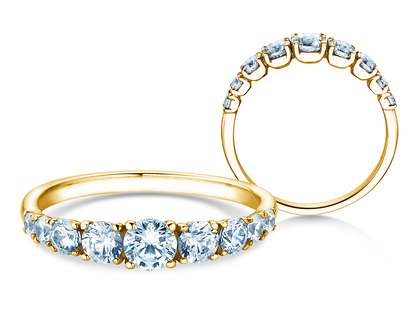 Engagement ring 9 Diamonds in 9K yellow gold with diamonds 1.00ct G/SI