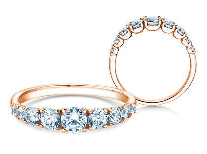 Engagement ring 9 Diamonds in rose gold