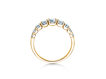 Engagement ring 9 Diamonds in 9K yellow gold with diamonds 1.00ct G/SI