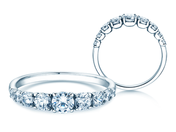 Engagement ring 9 Diamonds in platinum
