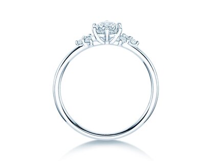 Engagement ring Blossom in 9K white gold with diamonds 0.31ct G/SI