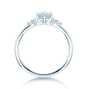 Engagement ring Blossom in 9K white gold with diamonds 0.31ct G/SI