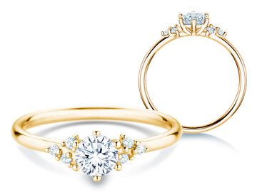 Engagement ring Blossom in 9K white gold with diamonds 0.21ct G/SI