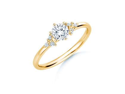 Engagement ring Blossom in 14K yellow gold with diamonds 0.58ct G/SI