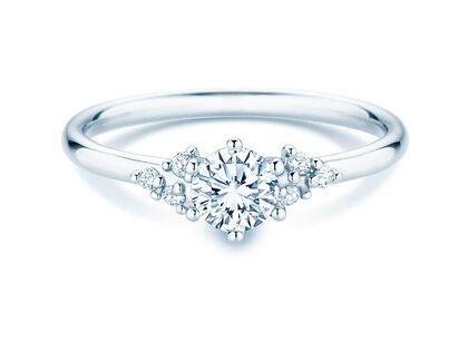 Engagement ring Blossom in 9K white gold with diamonds 0.31ct G/SI