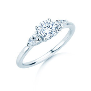 Engagement ring Allure in 14K white gold with lab-grown diamonds 0.41ct E/VS