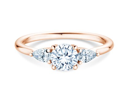 Engagement ring Allure in 14K rosé gold with lab-grown diamonds 0.41ct E/VS