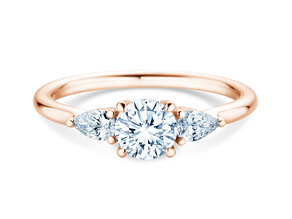 Engagement ring Allure in 14K rosé gold with lab-grown diamonds 0.41ct E/VS