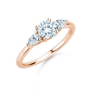 Engagement ring Allure in 14K rosé gold with lab-grown diamonds 0.41ct E/VS