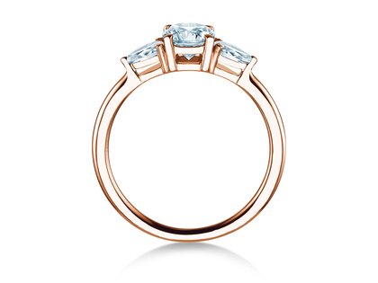 Engagement ring Allure in 14K rosé gold with lab-grown diamonds 0.41ct E/VS