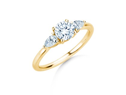 Engagement ring Allure in 9K yellow gold with lab-grown diamonds 0.41ct E/VS