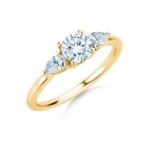 Engagement ring Allure in 9K yellow gold with lab-grown diamonds 0.41ct E/VS