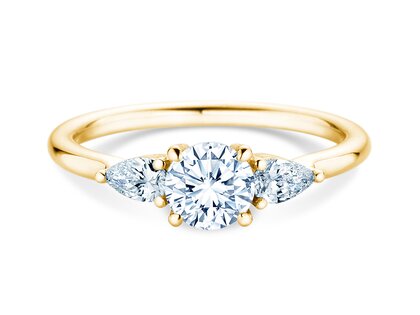 Engagement ring Allure in 9K yellow gold with lab-grown diamonds 0.41ct E/VS
