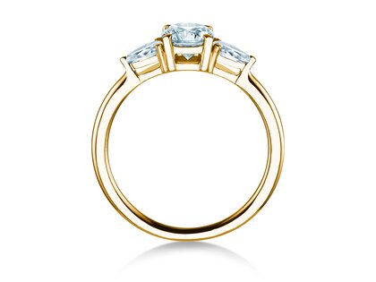 Engagement ring Allure in 9K yellow gold with lab-grown diamonds 0.41ct E/VS