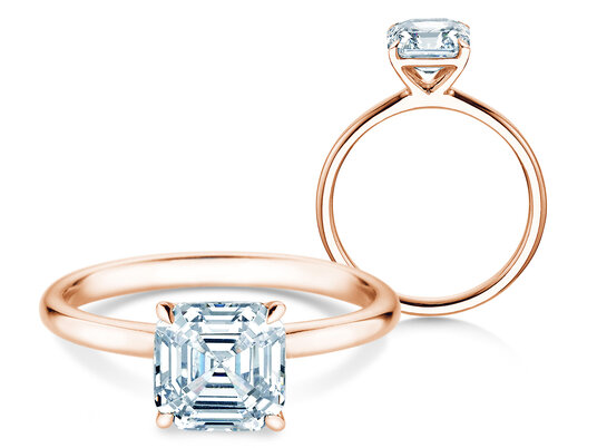 Engagement ring Asscher Cut Lab-grown diamond