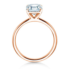 Engagement ring Asscher Cut in 9K rosé gold with lab-grown diamond 0.15ct E/VS