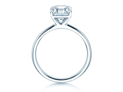 Engagement ring Asscher Cut in 9K white gold with lab-grown diamond 0.15ct E/VS