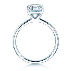 Engagement ring Asscher Cut in 9K white gold with lab-grown diamond 0.15ct E/VS
