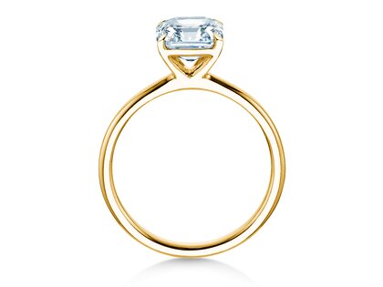 Engagement ring Asscher Cut in 9K yellow gold with lab-grown diamond 0.15ct E/VS