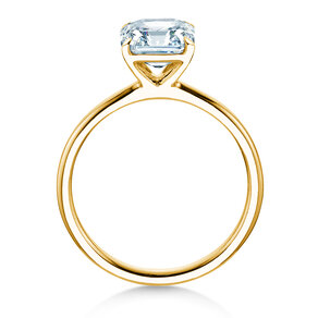 Engagement ring Asscher Cut in 9K yellow gold with lab-grown diamond 0.15ct E/VS