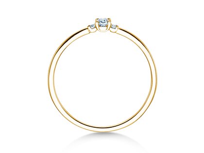 Engagement ring Vivid Petite Cushion Cut in 18K yellow gold with diamonds 0.10ct G/SI
