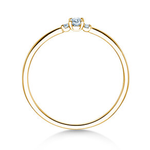 Engagement ring Vivid Petite Cushion Cut in 18K yellow gold with diamonds 0.10ct G/SI