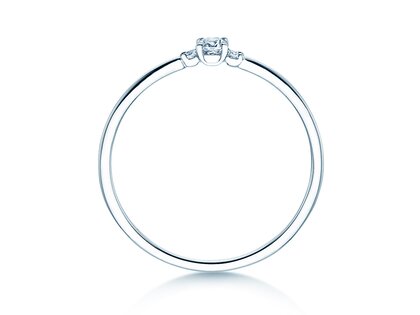 Engagement ring Vivid Petite Cushion Cut in 14K white gold with diamonds 0.10ct G/SI