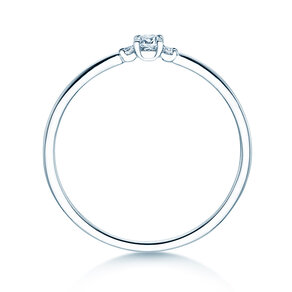 Engagement ring Vivid Petite Cushion Cut in 14K white gold with diamonds 0.10ct G/SI