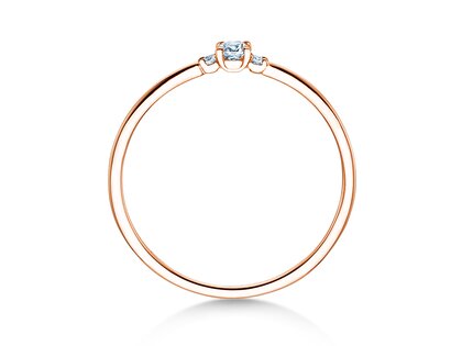 Engagement ring Vivid Petite Cushion Cut in 14K rosé gold with diamonds 0.10ct G/SI