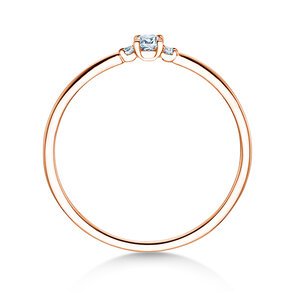 Engagement ring Vivid Petite Cushion Cut in 14K rosé gold with diamonds 0.10ct G/SI